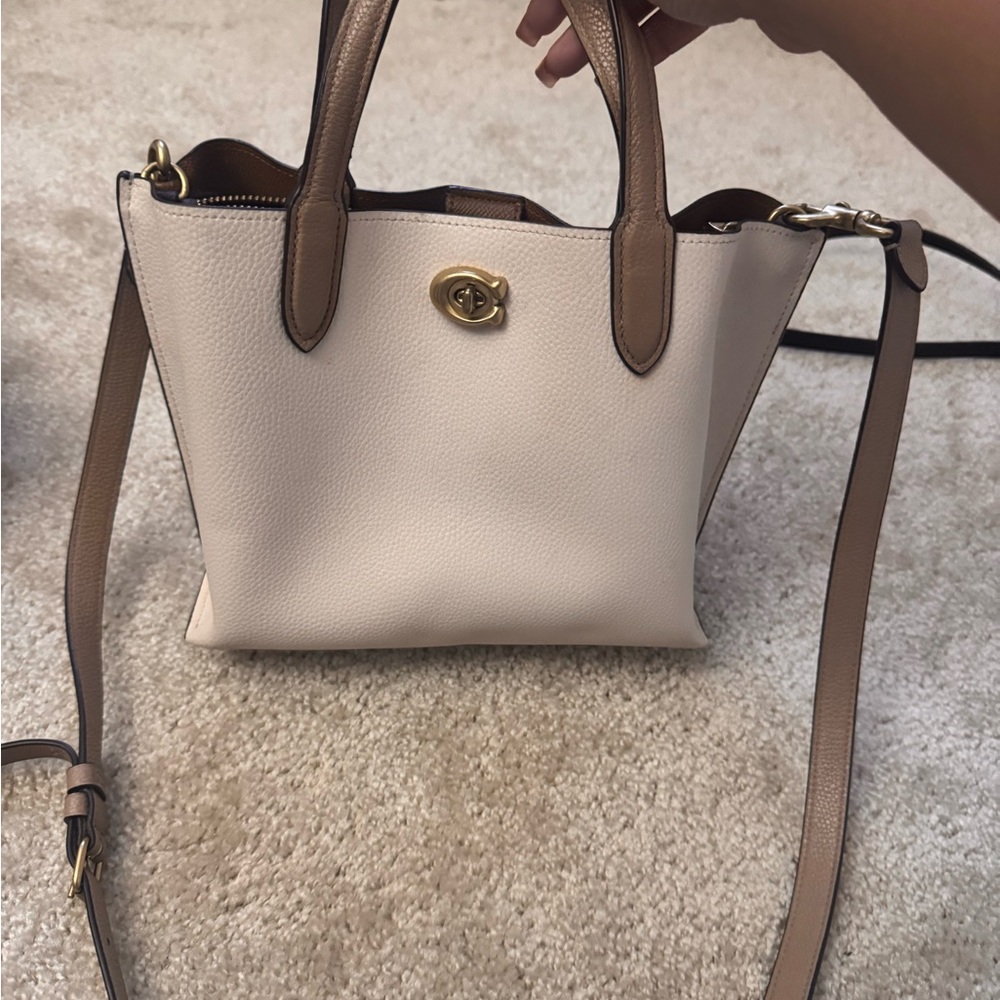 Coach Cream and Brown Tote Bag